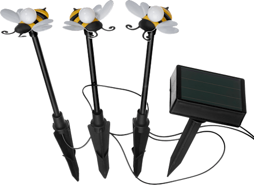 Solar Gartenstecker, 3 Lichter Bienen (25,5 cm) Dekorieren & Einrichten