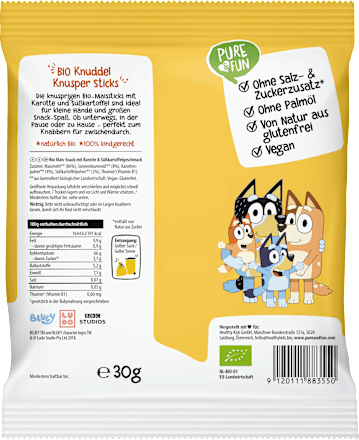 Babysnack Knuddel Knusper Sticks Karotte & Süßkartoffel ab 12 Monaten PURE & FUN