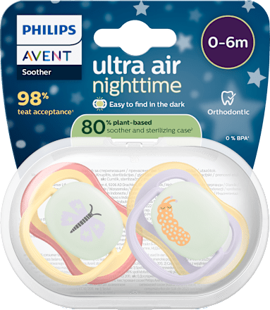 Nočné cumlíky ultra air Nighttime - dievča 0-6 m PHILIPS AVENT
