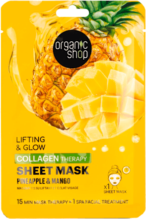 Maska za obraz Collagen Therapy, v obliki krpice organic shop