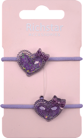 Richstar gumičky do vlasů se srdíčky fialové  Anděl