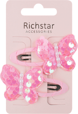 Richstar sponky motýlky a flitry světle růžové Anděl