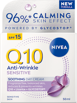 Dnevna krema proti gubam Q10 Anti-Wrinkle Sensitive, ZF 15 NIVEA
