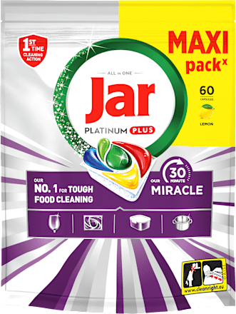 Kapsuly do umývačky riadu Platinum Plus All In One Lemon Miracle Jar