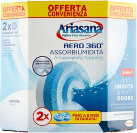 Tab ricarica inodore bipack per Aero 360° Assorbiumidità  Ariasana
