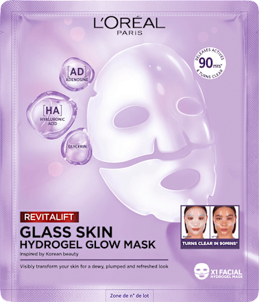Tuchmaske Glass Skin Hydrogel Glow Mask L'ORÉAL PARiS REVITALIFT