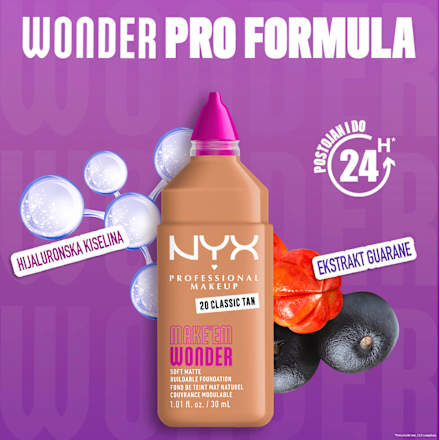 MAKE'EM WONDER tečni puder - 20 Classic Tan NYX PROFESSIONAL MAKEUP