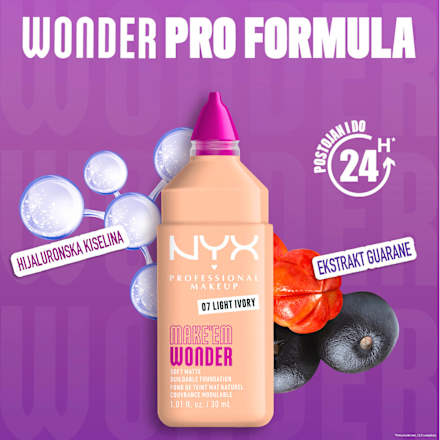 MAKE'EM WONDER tečni puder - 07 Light Ivory NYX PROFESSIONAL MAKEUP