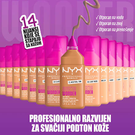 MAKE'EM WONDER tečni puder - 17 Medium Olive NYX PROFESSIONAL MAKEUP