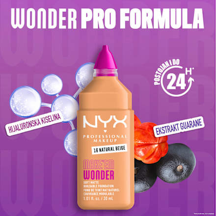 MAKE'EM WONDER tečni puder - 16 Natural Beige NYX PROFESSIONAL MAKEUP