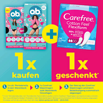 Slipeinlagen Cotton Feel Flexiform mit Frischeduft Carefree