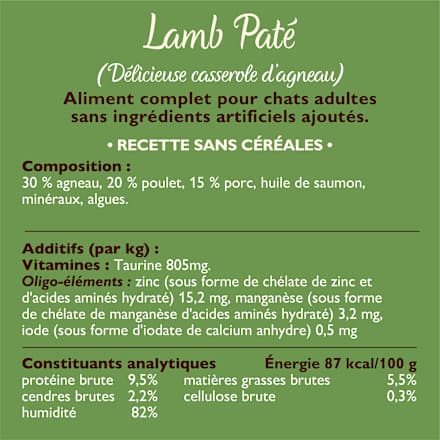 Nassfutter Katze mit Lamm, smooth paté LILY'S KITCHEN