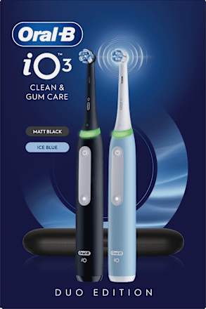 Elektrická zubná kefka iO Series 3, dvojbalenie Matt Black & Ice Blue   Oral-B