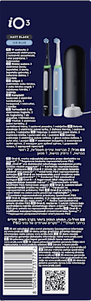 Elektrická zubná kefka iO Series 3, dvojbalenie Matt Black & Ice Blue   Oral-B