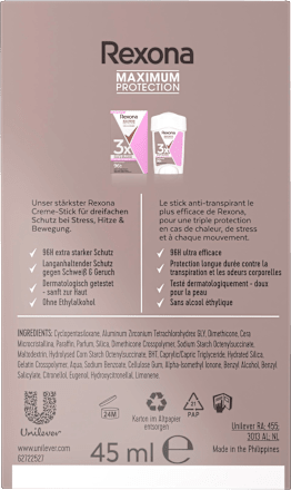 Antitranspirant Deocreme Maximum Protection Confidence Rexona