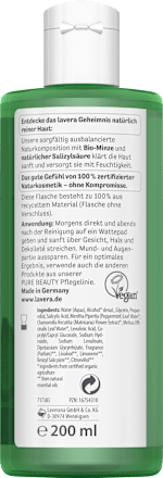 Gesichtswasser Pure Beauty Bio-Minze & natürliche Salizylsäure lavera NATURKOSMETIK
