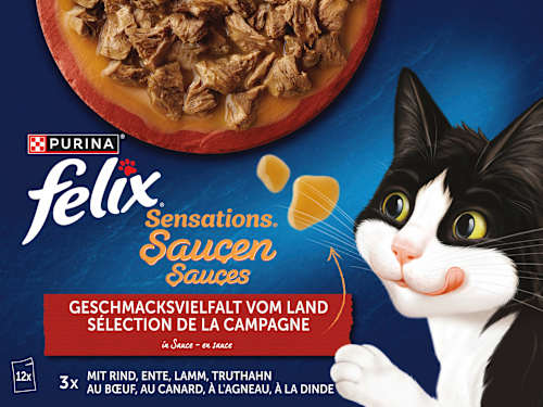 Nassfutter Katze Sensations Saucen Geschmacksvielfalt vom Land Felix
