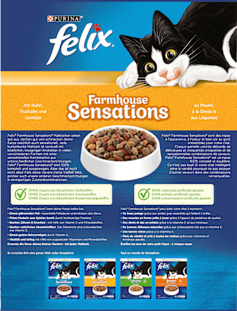 Trockenfutter Katze mit Huhn, Truthahn & Gemüse, Farmhouse Sensations  Felix