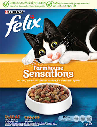 Trockenfutter Katze mit Huhn, Truthahn & Gemüse, Farmhouse Sensations  Felix