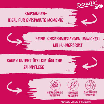 Kausnack Hund, Kaustange mit Hühnerbrust DOKAS