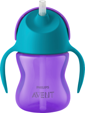 Trinkhalmbecher mit Griffen lila, 200 ml PHILIPS AVENT