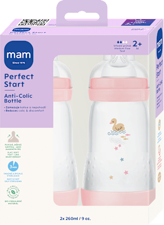 lahev Anti-Colic Perfect Start, růžová 2x260 ml mam