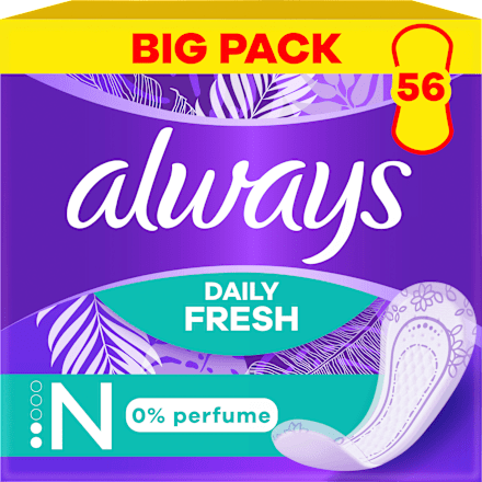 Slipeinlagen Daily Fresh & Protect Normal ohne Duft Big Pack always