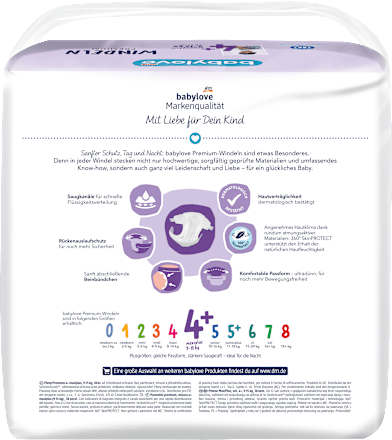 Premium pelene maxiplus vel.4+ (9-15 kg)  babylove