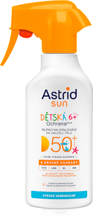 sun mléko na opalování ve spreji Dětská ochrana plus SPF50+ Astrid