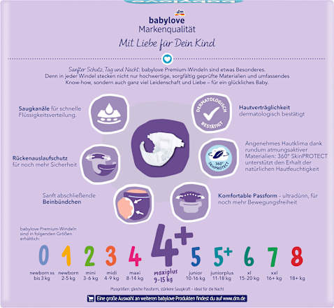 Premium pelene jumbo maxiplus vel. 4+ (9-15 kg) babylove