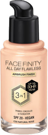 Facefinity 3u1 tekući puder – C50 Natural Rose, SPF 20 MAX FACTOR