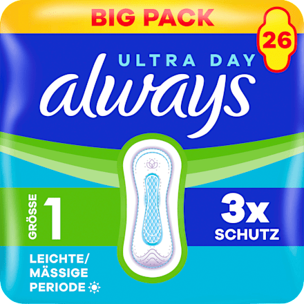 Binden Ultra Day Normal 1 Leichte bis mäßige Periode Big Pack always