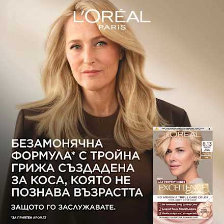 Боя за коса Age Perfect Nudes, Nr. 6.03 Натурално светло златисто кафяво L'ORÉAL PARiS EXCELLENCE Creme