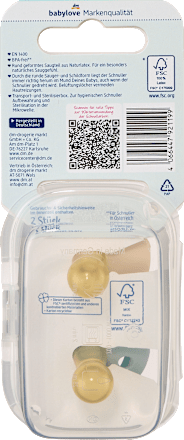 Schnuller Latex rund, creme/grün, von Geburt an  babylove