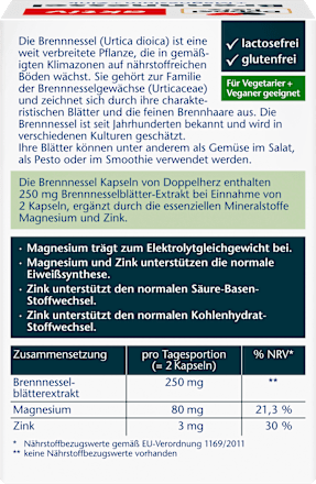 Kapseln Brennessel + Magnesium + Zink Doppelherz