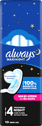 Binden Maxi Night Profresh Gr. 4 always
