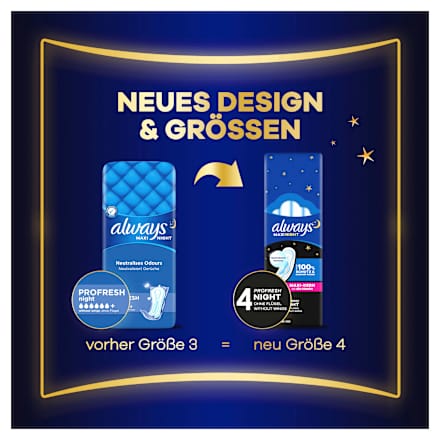Binden Maxi Night Profresh Gr. 4 always