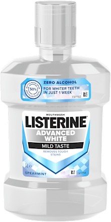 Ústna voda Advanced White Mild Taste Spearmint Listerine