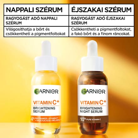 Arcápoló szérum C-vitaminnal + niacinamiddel + szalicilsavval GARNIER SKIN NATURALS