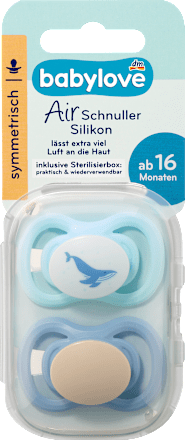 Succhietto simmetrico Air in silicone 16+ mesi assort. babylove