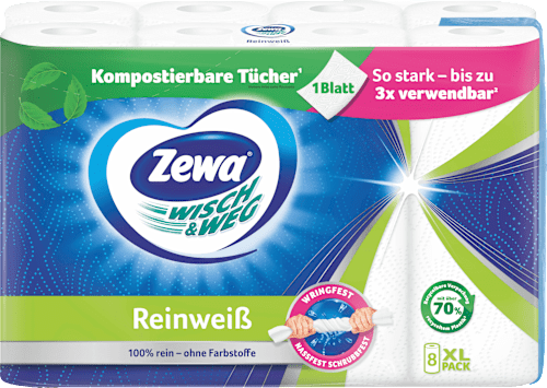 Küchenrolle  Wisch&Weg Reinweiss (8x45 Blatt) Zewa