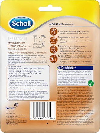 Fußmaske Socken mit Honig, Mandel & Urea (1 Paar) Scholl