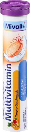 Šumivé tablety Multivitamín s príchuťou tropického ovocia Mivolis