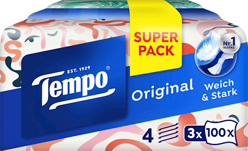 Taschentücher Trio Box 4-lagig (3x100 St) Tempo