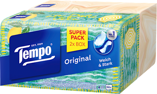 Taschentücher Duo Box (2x100 St) Tempo