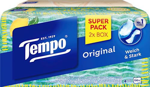 Taschentücher Duo Box (2x100 St) Tempo