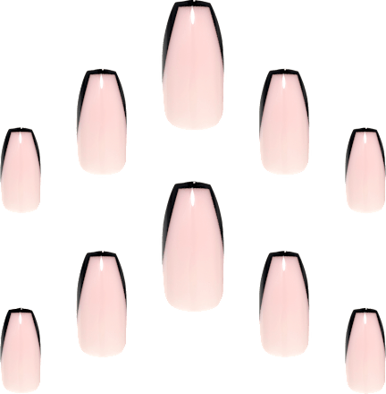 Künstliche Nägel Elegant Touch Dream Nails Black French  Elegant Touch