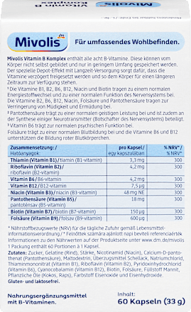 Kompleks vitamina B s vremenskim otpuštanjem, kapsule Mivolis