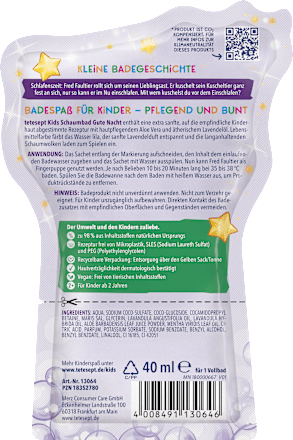 Fred Faultier Schaumbad Gute Nacht tetesept: KIDS