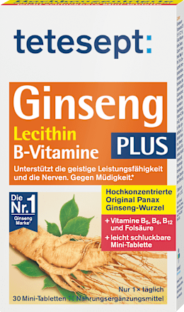 Ginseng 330 plus Lecithin + B-Vitamine Mini-Tabletten tetesept
